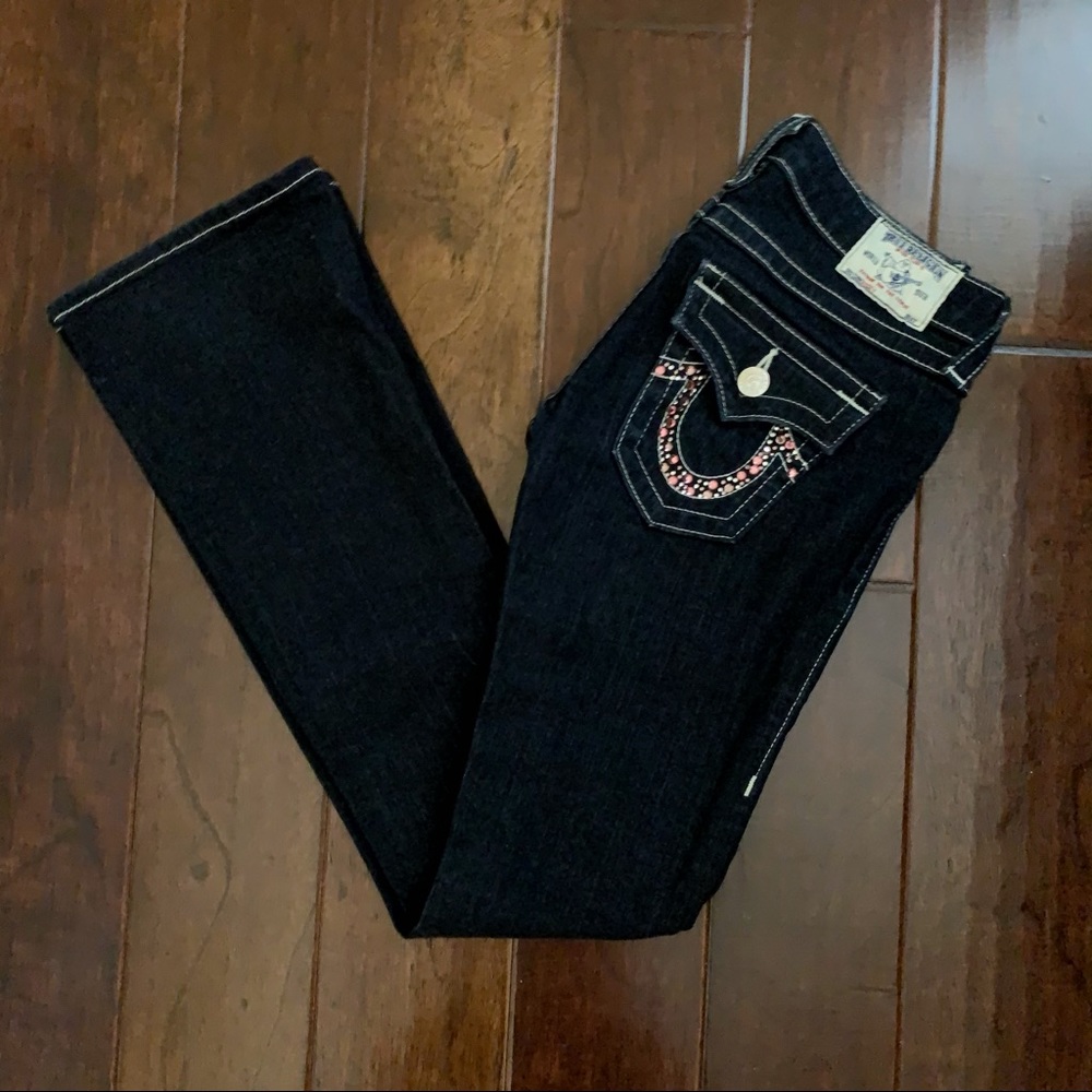 True Religion Becky Pink Rhinestone Jeans